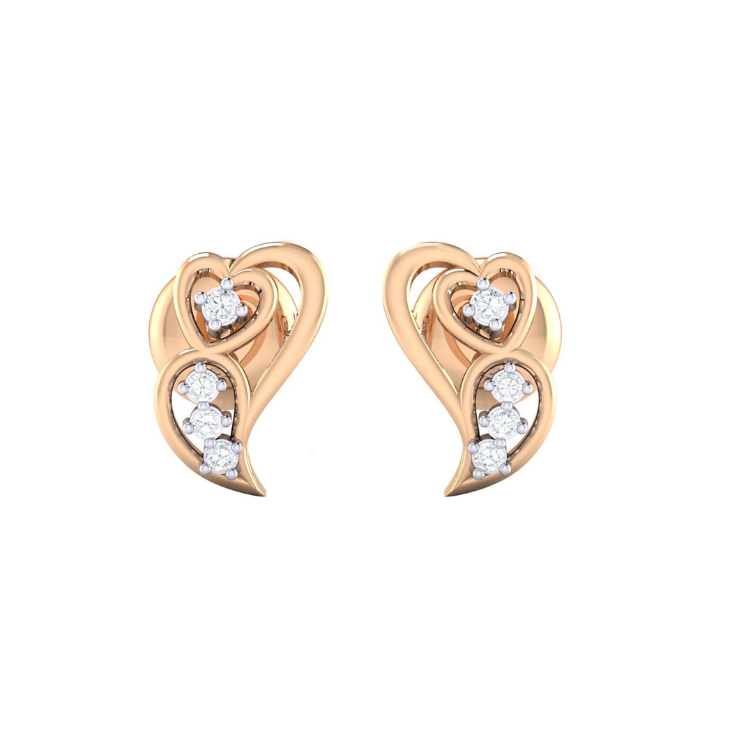 18Kt rose gold real diamond earring 39(2) by diamtrendz