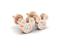 Load image into Gallery viewer, 18Kt rose gold real diamond earring 3(2) by diamtrendz
