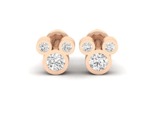Load image into Gallery viewer, 18Kt rose gold real diamond earring 3(2) by diamtrendz
