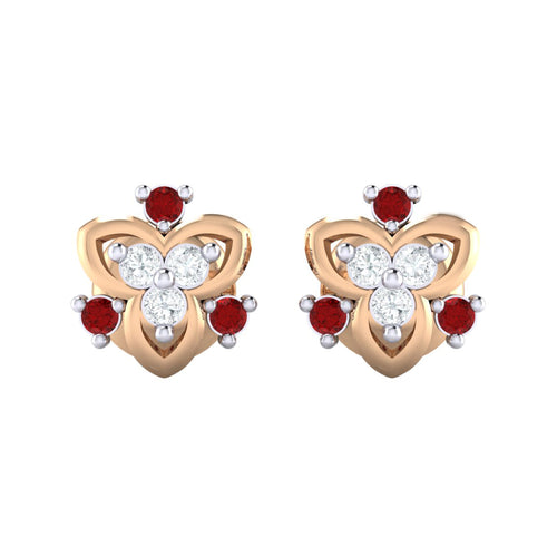 18Kt rose gold real diamond earring 41(2) by diamtrendz