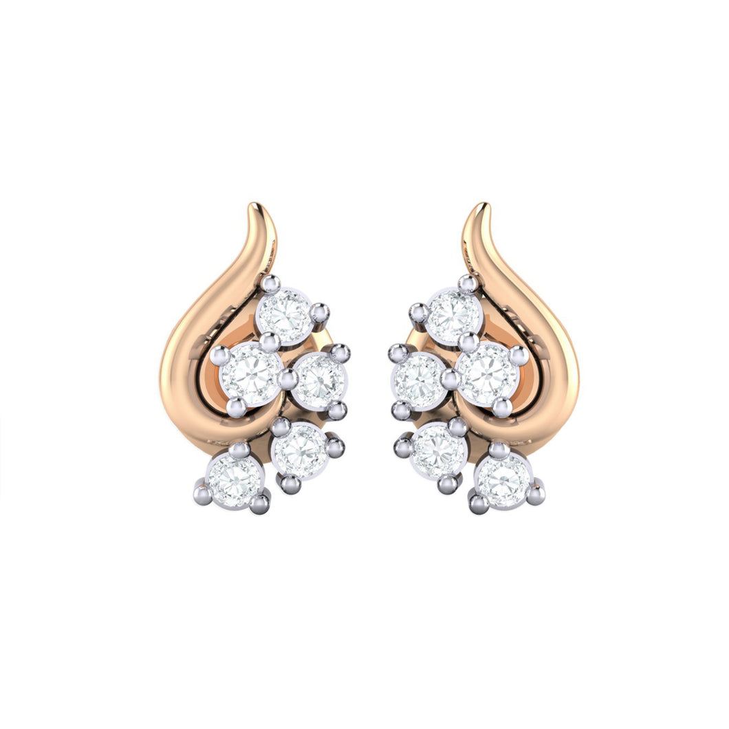 18Kt rose gold real diamond earring 42(2) by diamtrendz