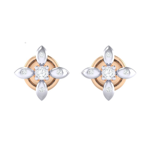 18Kt rose gold real diamond earring 43(2) by diamtrendz