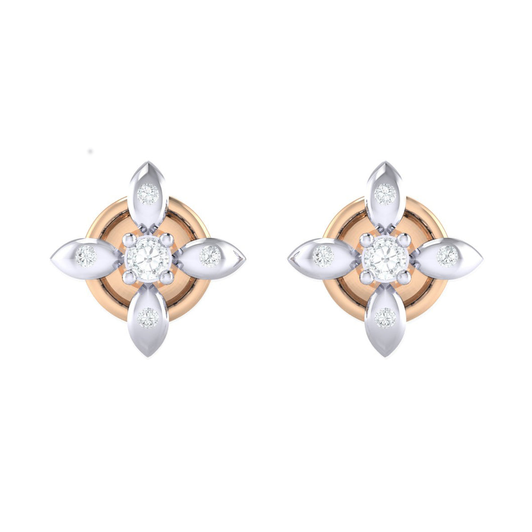 18Kt rose gold real diamond earring 43(2) by diamtrendz
