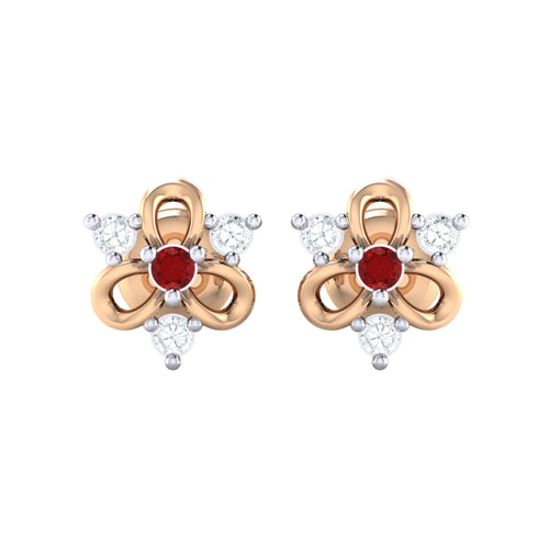 18Kt rose gold real diamond earring 45(2) by diamtrendz