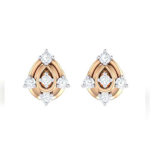 18Kt rose gold real diamond earring 46(2) by diamtrendz
