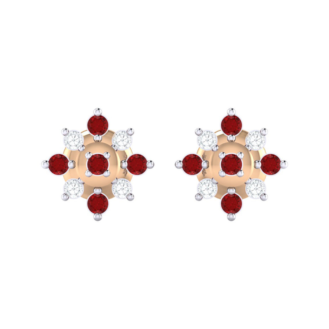 18Kt rose gold real diamond earring 47(2) by diamtrendz