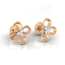 Load image into Gallery viewer, 18Kt rose gold real diamond earring 49(1) by diamtrendz
