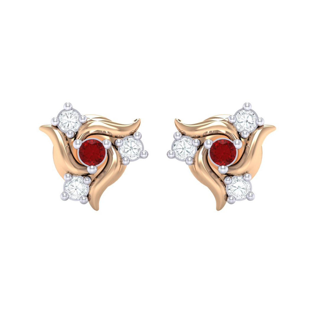 18Kt rose gold real diamond earring 50(2) by diamtrendz