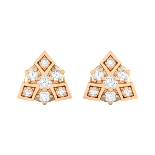 18Kt rose gold real diamond earring 51(2) by diamtrendz