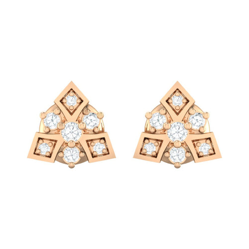 18Kt rose gold real diamond earring 51(2) by diamtrendz