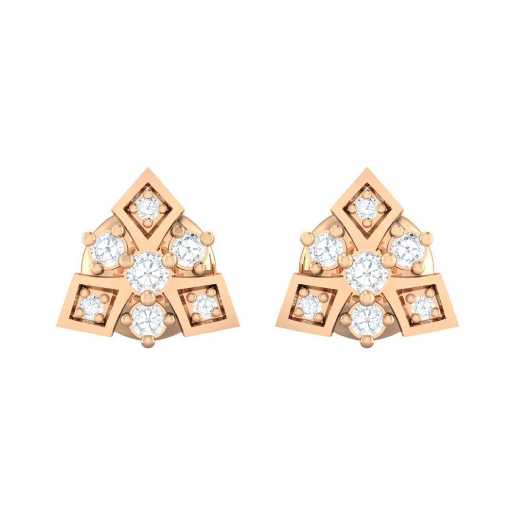 18Kt rose gold real diamond earring 51(2) by diamtrendz