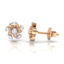 Load image into Gallery viewer, 18Kt rose gold real diamond stud earring 52(3) by diamtrendz
