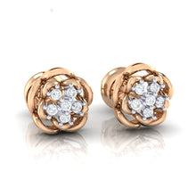 Load image into Gallery viewer, 18Kt rose gold real diamond stud earring 53(1) by diamtrendz
