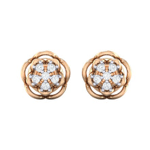 Load image into Gallery viewer, 18Kt rose gold real diamond stud earring 53(2) by diamtrendz
