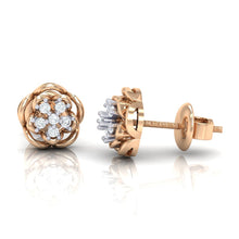 Load image into Gallery viewer, 18Kt rose gold real diamond stud earring 53(3) by diamtrendz
