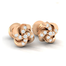 Load image into Gallery viewer, 18Kt rose gold real diamond stud earring 54(1) by diamtrendz
