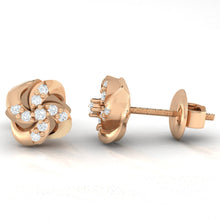 Load image into Gallery viewer, 18Kt rose gold real diamond stud earring 54(3) by diamtrendz
