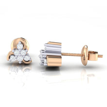 Load image into Gallery viewer, 18Kt rose gold real diamond stud earring 55(3) by diamtrendz
