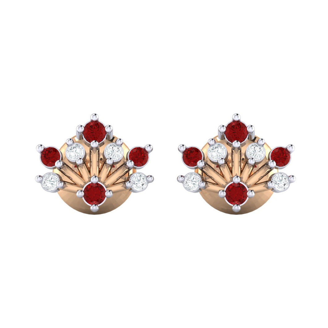 18Kt rose gold real diamond stud earring 56(2) by diamtrendz