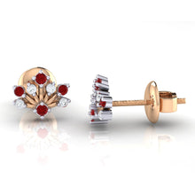 Load image into Gallery viewer, 18Kt rose gold real diamond stud earring 56(3) by diamtrendz
