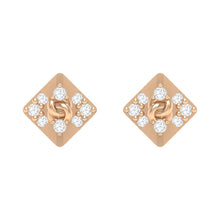 Load image into Gallery viewer, 18Kt rose gold real diamond earring by diamtrendz
