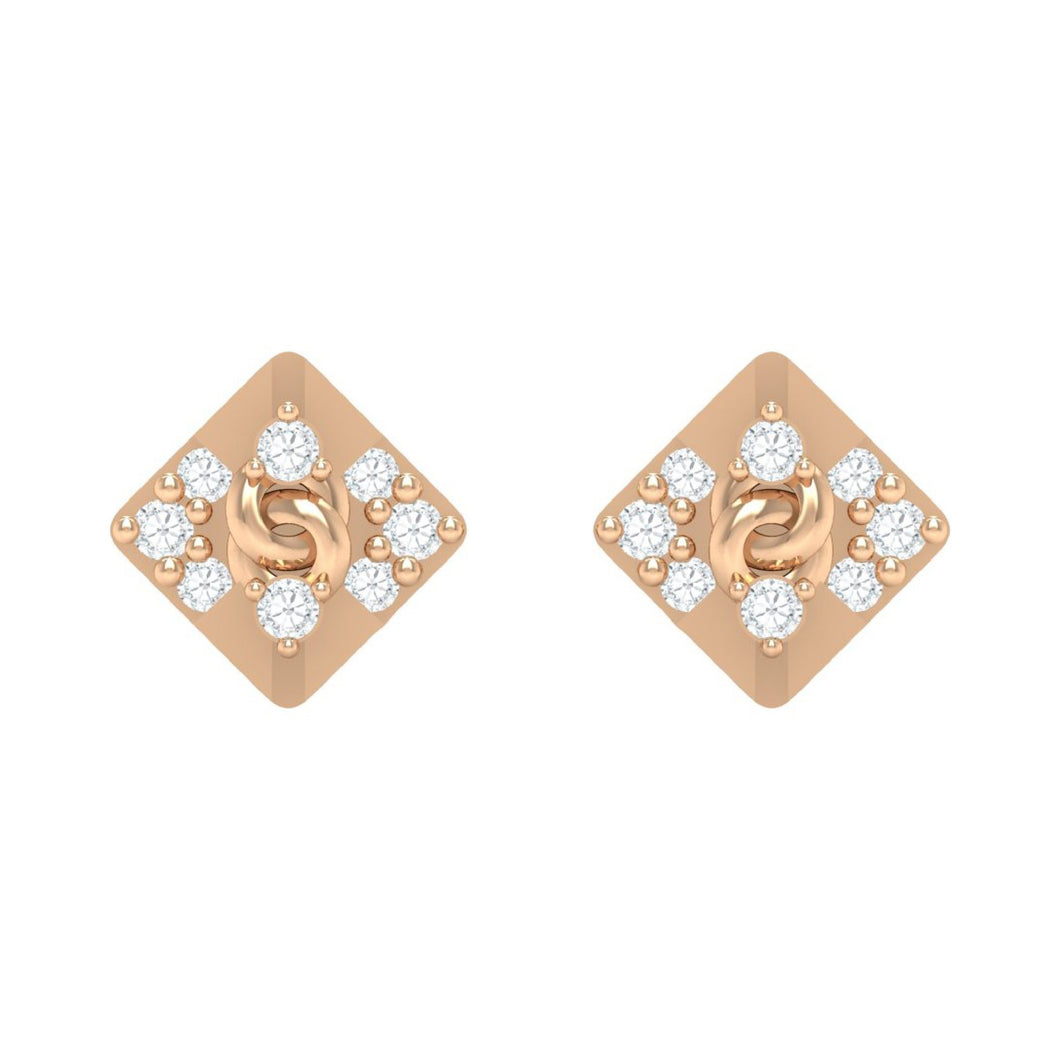 18Kt rose gold real diamond earring by diamtrendz