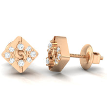 Load image into Gallery viewer, 18Kt rose gold real diamond earring by diamtrendz
