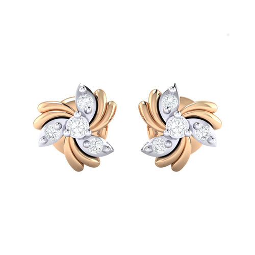 18Kt rose gold real diamond earring by diamtrendz