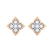 Load image into Gallery viewer, 18Kt rose gold real diamond earring by diamtrendz
