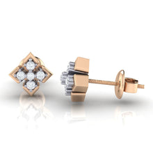 Load image into Gallery viewer, 18Kt rose gold real diamond earring by diamtrendz
