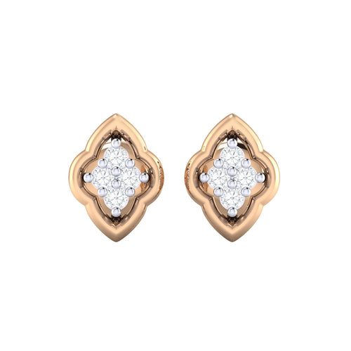 18Kt rose gold real diamond earring by diamtrendz