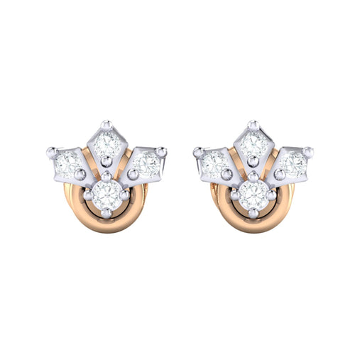 18Kt rose gold real diamond earring by diamtrendz