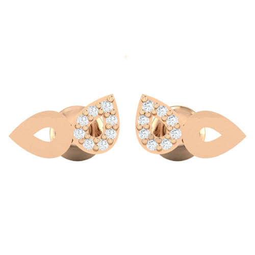 18Kt rose gold real diamond earring by diamtrendz