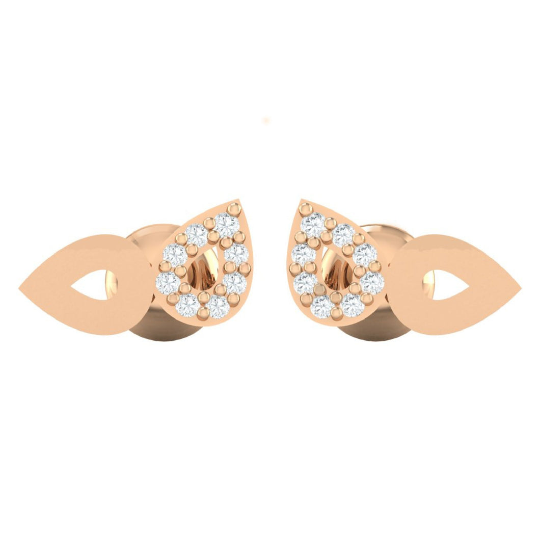 18Kt rose gold real diamond earring by diamtrendz