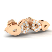 Load image into Gallery viewer, 18Kt rose gold real diamond earring by diamtrendz
