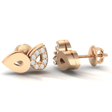 Load image into Gallery viewer, 18Kt rose gold real diamond earring by diamtrendz
