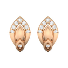 Load image into Gallery viewer, 18Kt rose gold real diamond earring by diamtrendz
