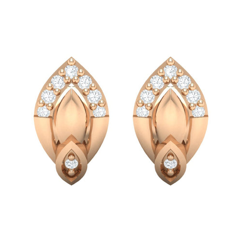 18Kt rose gold real diamond earring by diamtrendz