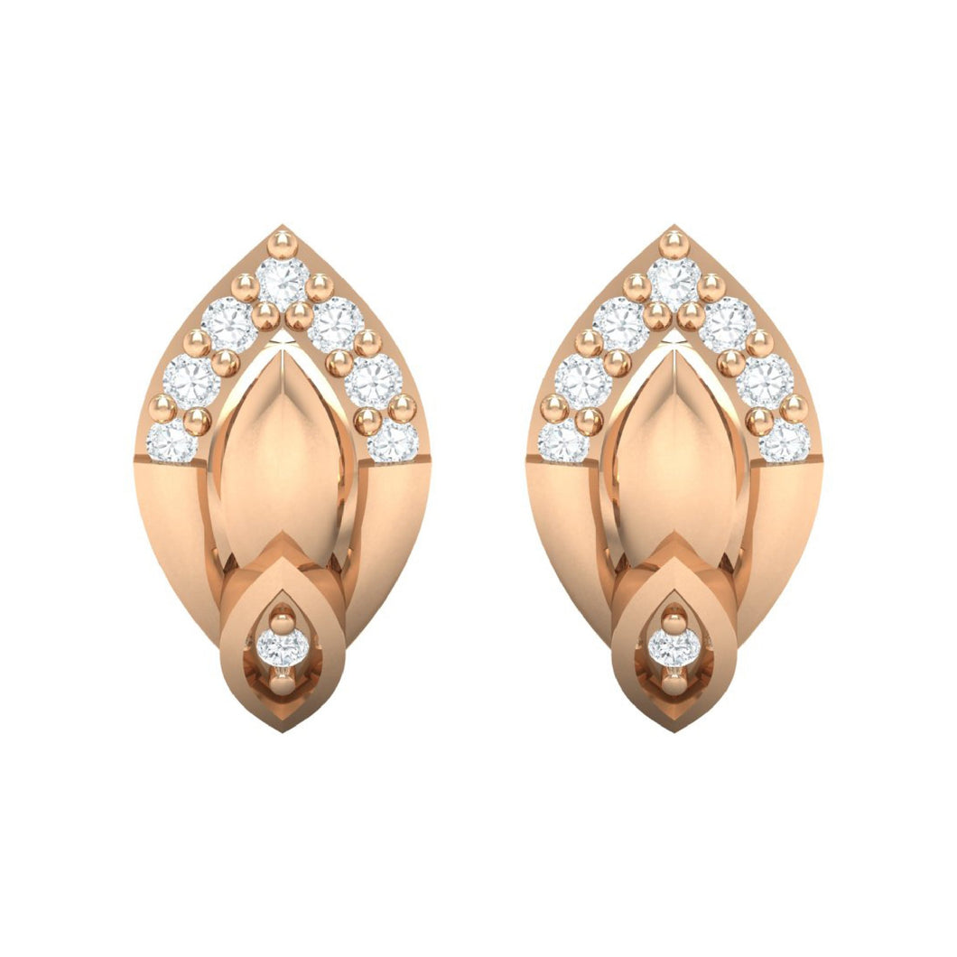 18Kt rose gold real diamond earring by diamtrendz