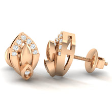 Load image into Gallery viewer, 18Kt rose gold real diamond earring by diamtrendz
