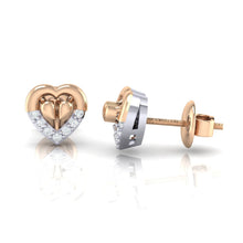 Load image into Gallery viewer, 18Kt rose gold heart diamond earring by diamtrendz
