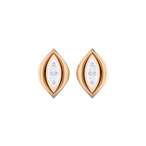 18Kt rose gold real diamond earring by diamtrendz