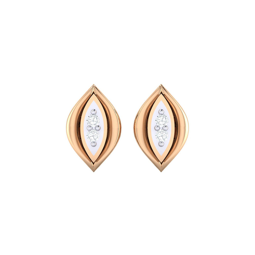 18Kt rose gold real diamond earring by diamtrendz