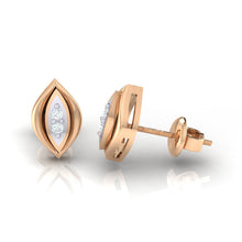 Load image into Gallery viewer, 18Kt rose gold real diamond earring by diamtrendz
