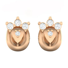 Load image into Gallery viewer, 18Kt rose gold real diamond earring by diamtrendz
