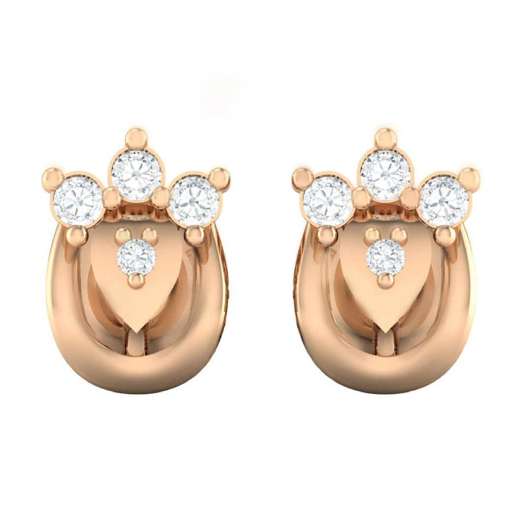 18Kt rose gold real diamond earring by diamtrendz