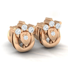 Load image into Gallery viewer, 18Kt rose gold real diamond earring by diamtrendz
