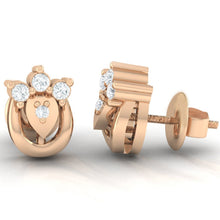 Load image into Gallery viewer, 18Kt rose gold real diamond earring by diamtrendz
