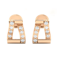Load image into Gallery viewer, 18Kt rose gold real diamond earring by diamtrendz
