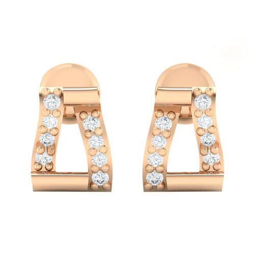 18Kt rose gold real diamond earring by diamtrendz